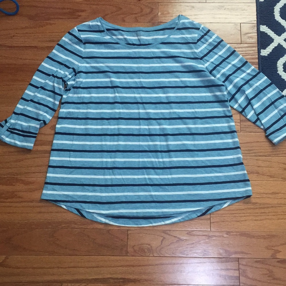 Striped Quarter Sleeve Shirt XL